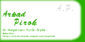 arpad pirok business card